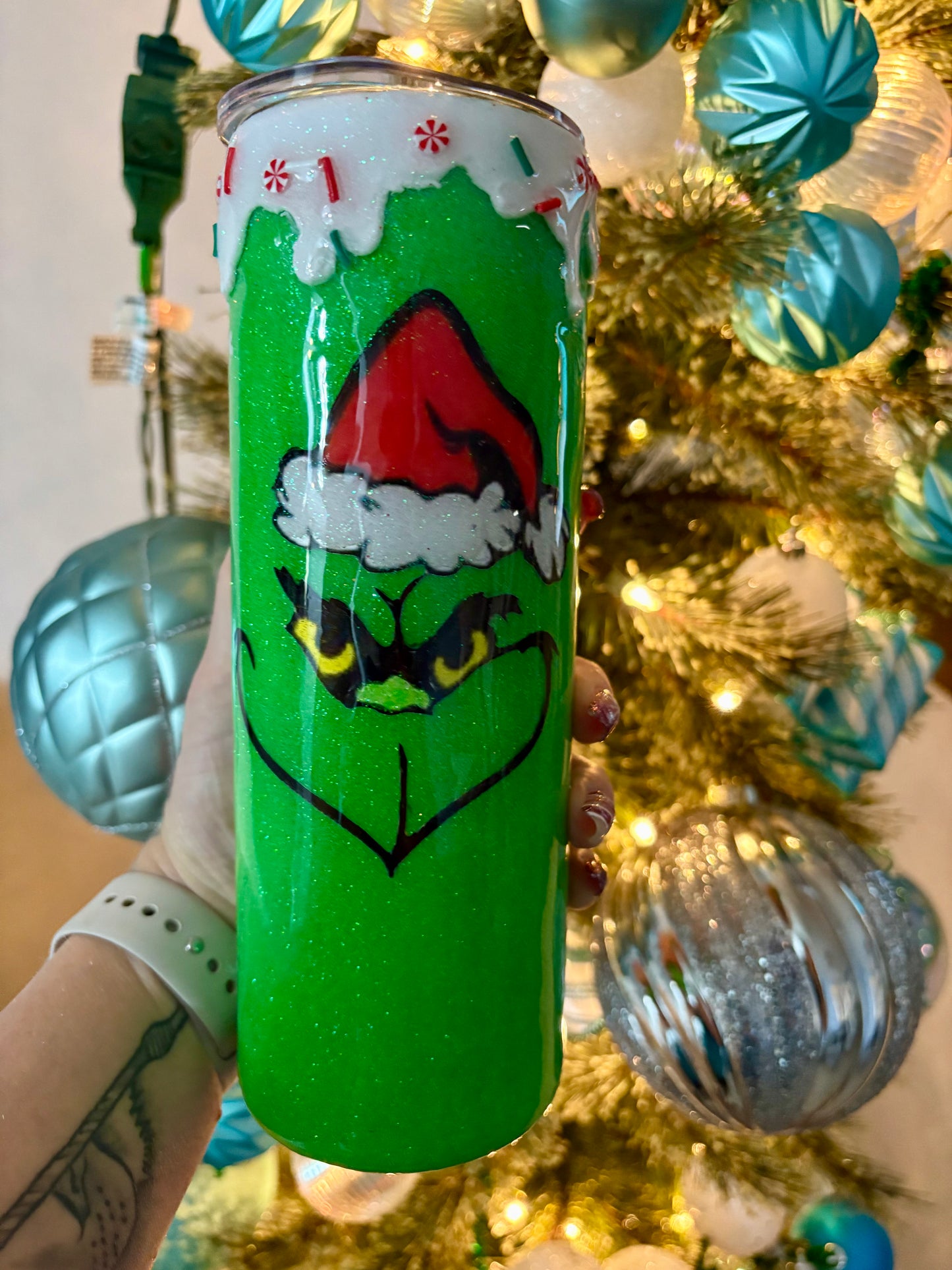 Mrs Claus glitter Tumbler