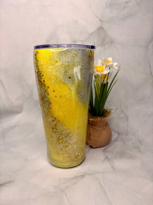Yellow Glitter Tumbler
