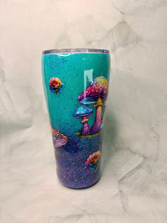 Mushroom Glitter Tumbler