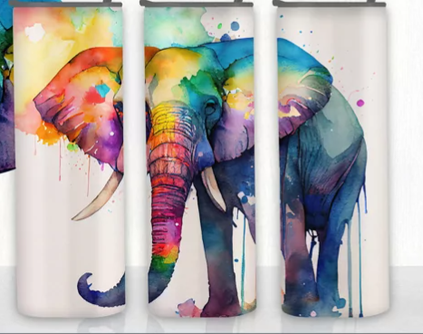 Watercolor Elephant Tumbler