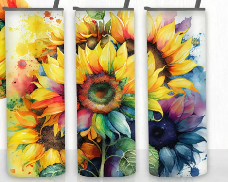 Rainbow Sunflower Tumbler