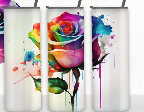 Rainbow Rose Tumbler