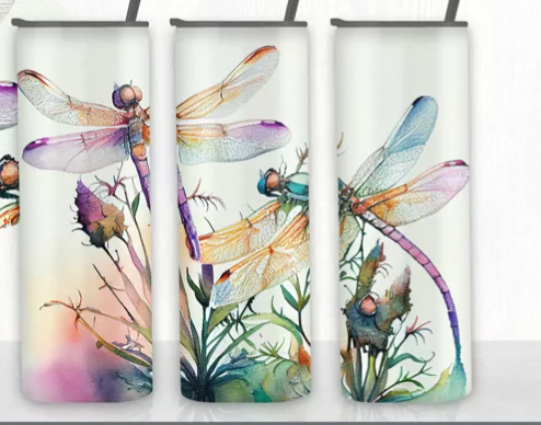 Rainbow Dragonfly Tumbler