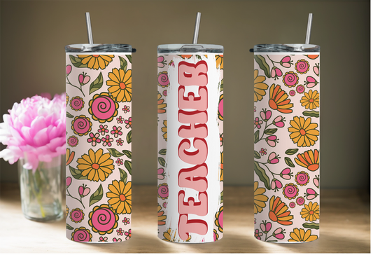 Retro Teacher Tumbler