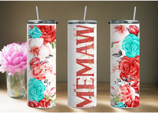 Floral Memaw Tumbler